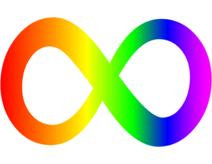 Autism Infinity Awareness Symbol, which is an infinity symbol in rainbow colors)