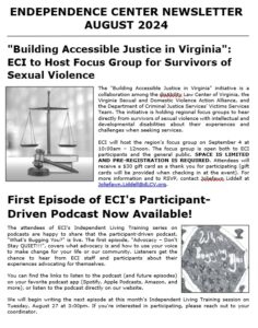 Cover page of August newsletter