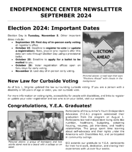 Cover page of September newsletter