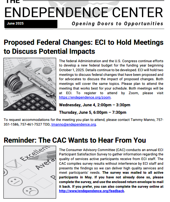 June 2025 ECI newsletter - cover page